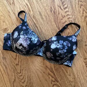 NWT Torrid XO Plunge Push-Up Ribbon Slot Bra in Dreamy Black Floral 44DD COTTAGE
